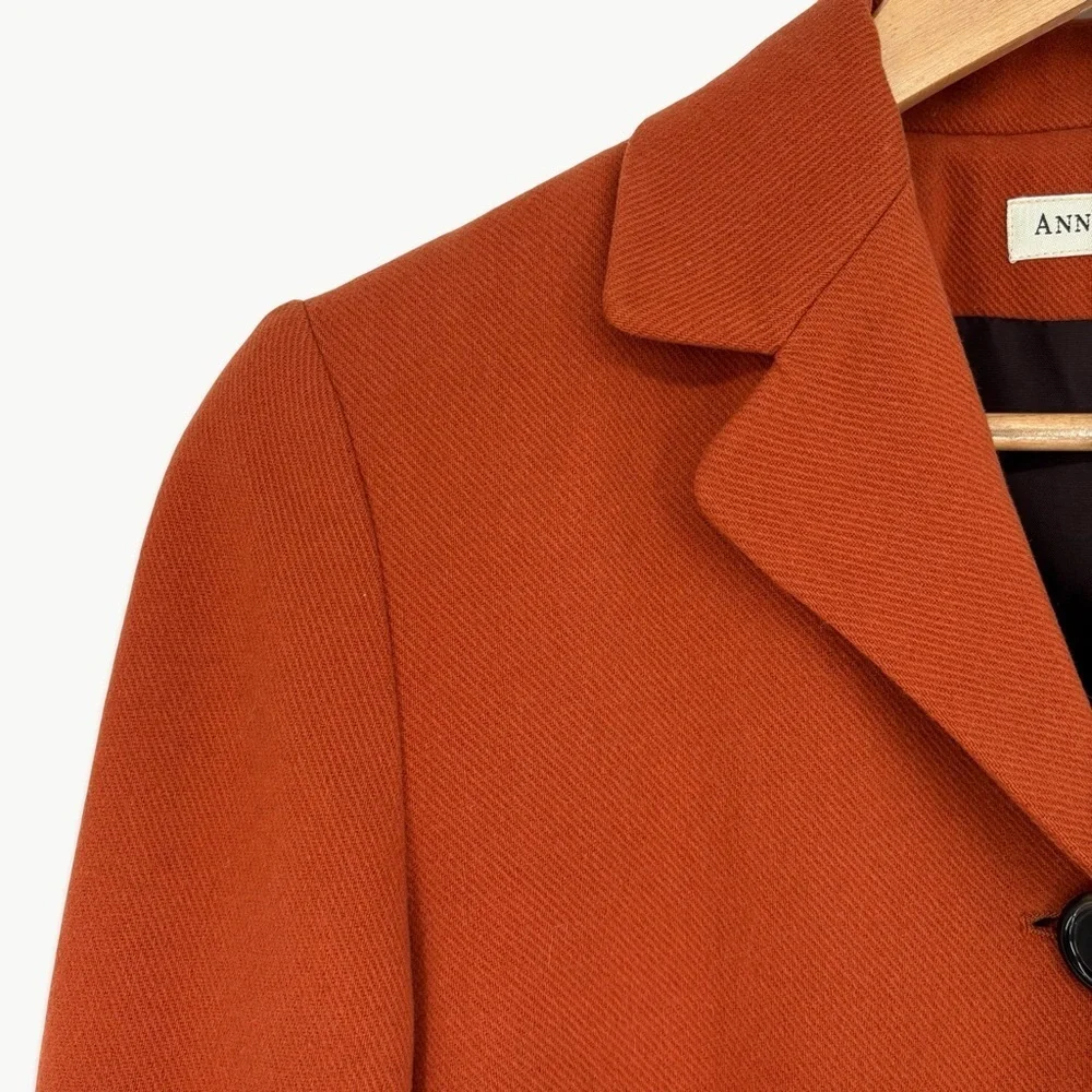 Vintage Ann Taylor Wool Cashmere Blazer Size 6 Burnt Orange 90s Classic - Picture 11 of 13